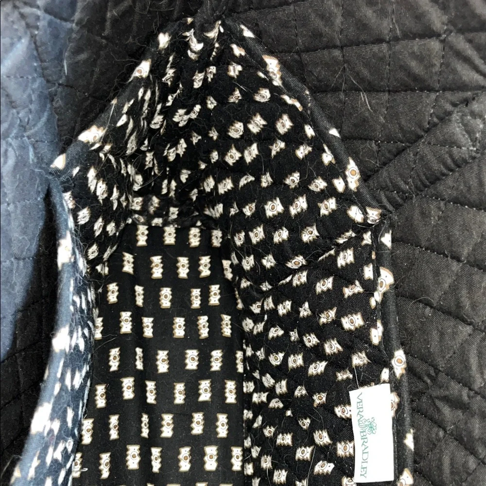 Vera‎ Bradley Black and Brown Zebra Patterned Quilted Tote
